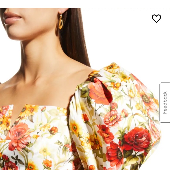 NWT Autumn Adeigbo Multicolor Floral Puff Sleeve Blouse-2 - Picture 6 of 6